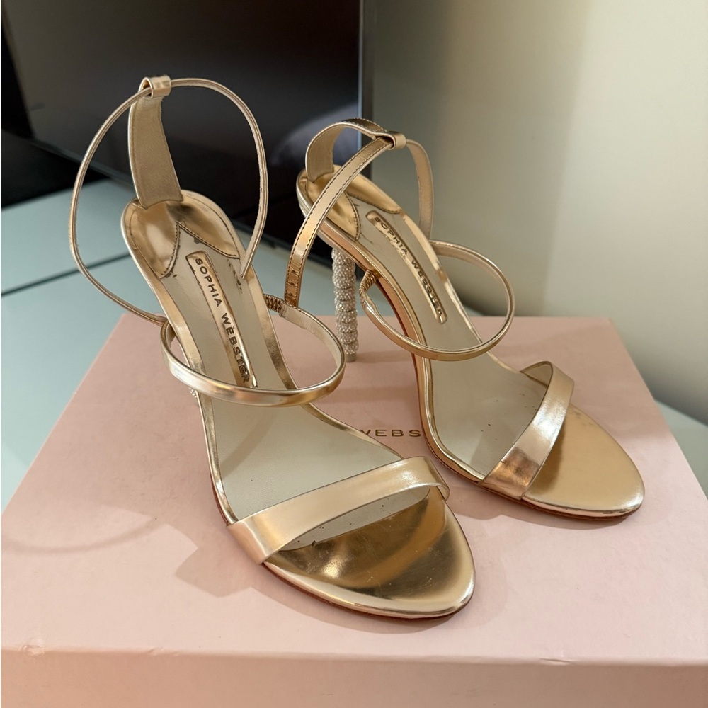 Sophia Webster Rosalind Crystal Sandal (Rose Gold)